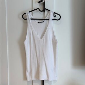 Elegant White V-Neck Tank Top